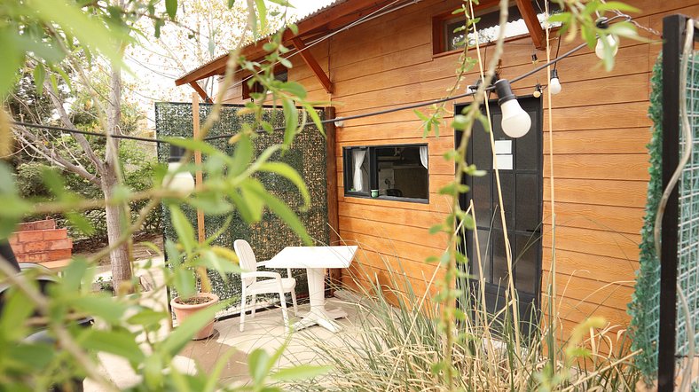 Cabaña para 6 con piscina climatizada en temp.