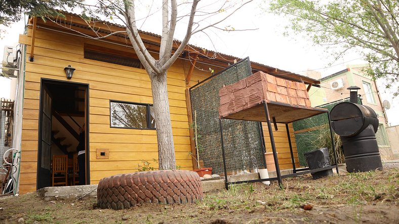 Cabaña para 6 con piscina climatizada en temp.