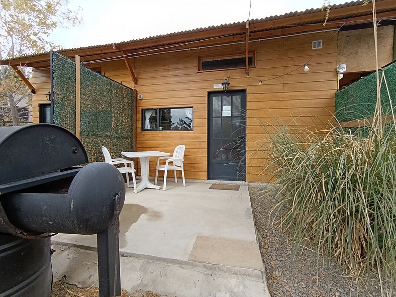 Cabaña para 6 con piscina climatizada en temp.